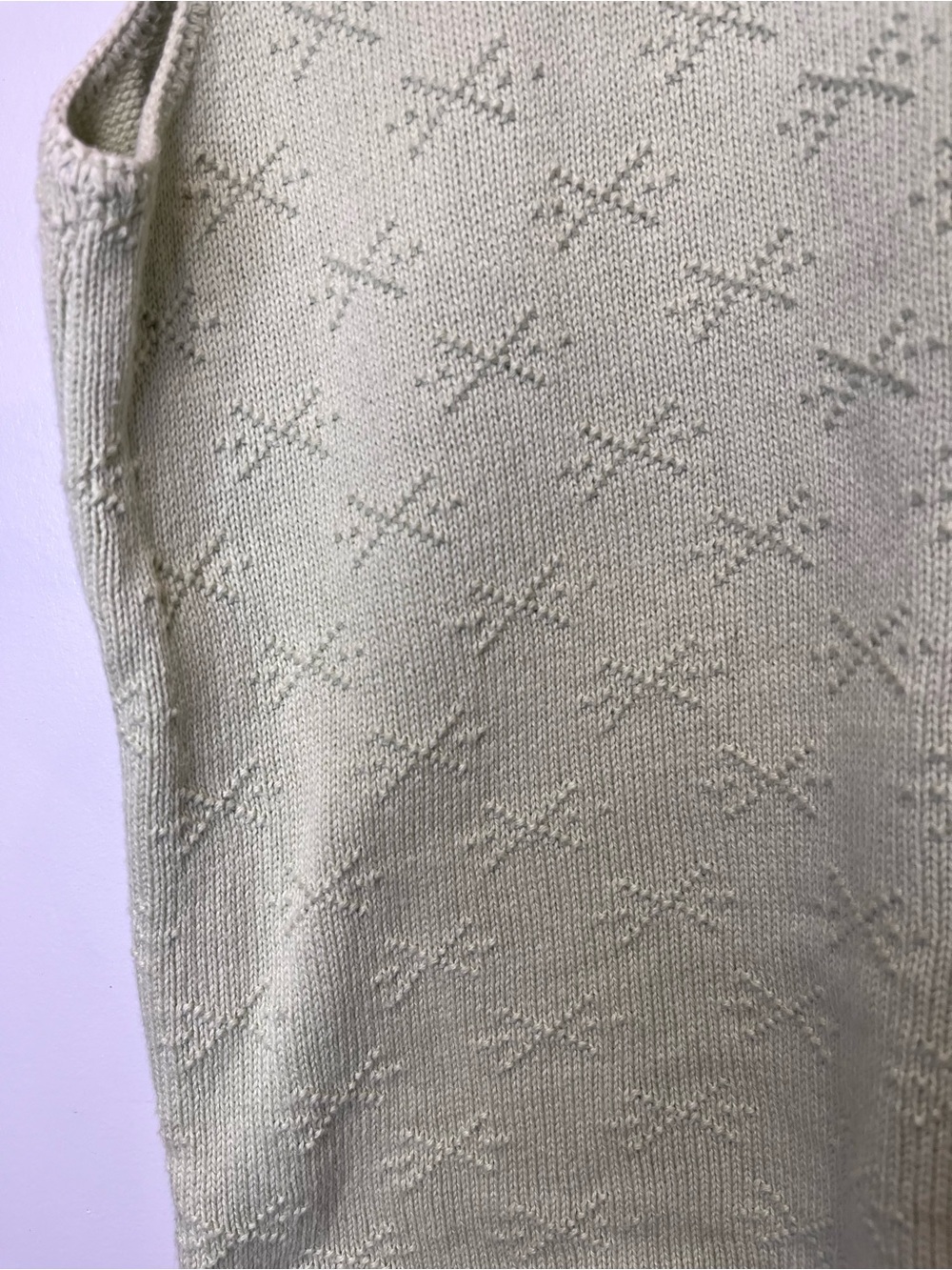 A Knitch Above Light Sage Cottage-core 100% Cotton Sleeveless Sweater Top - Picture 7 of 7